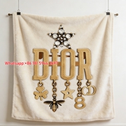 Dior Vintage Star Charm Brooch Flannel Sofa Throw Blanket D345